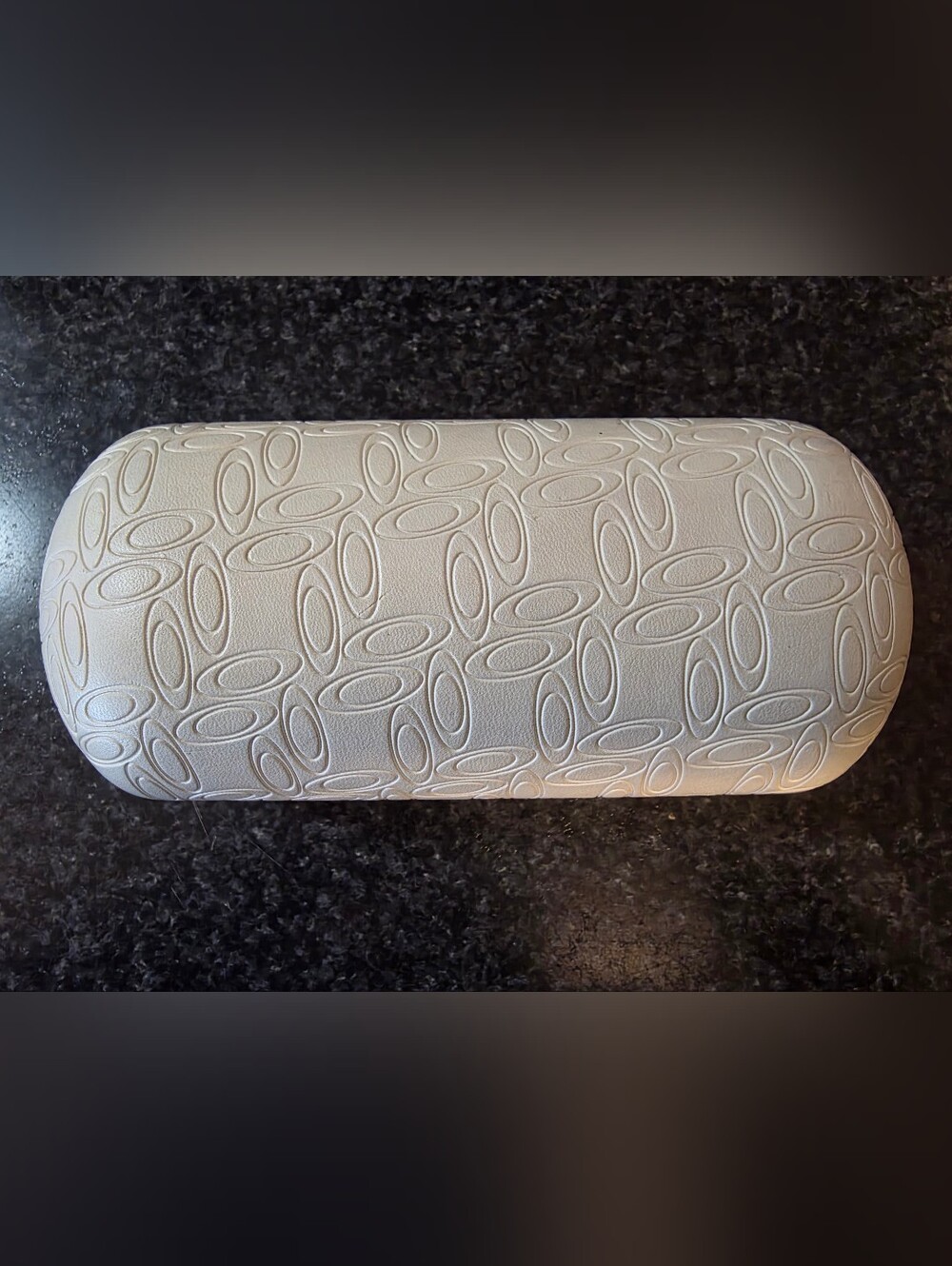Large Oakley Embossed Clqmshell Sunglasses Case in White